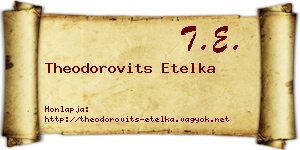Theodorovits Etelka névjegykártya