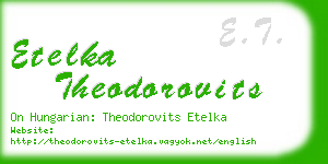 etelka theodorovits business card